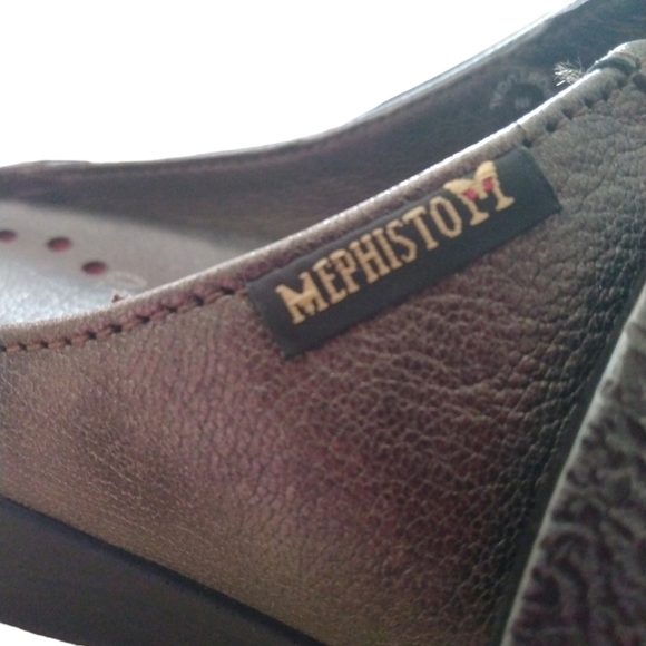 Mephisto Metallic Air Jet Heeled Mule Shoes 8.5 - Picture 2 of 11